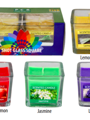 Scented Square Shot Glass Candle