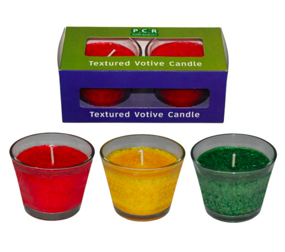 Textured Glass Votive Candle