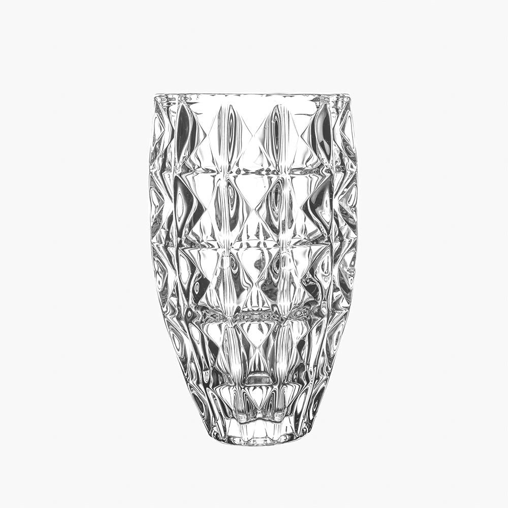Elegant Crystal Flower Vase - Luxurious Diamond Cut Glass Vase