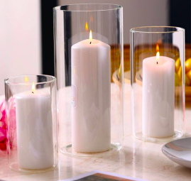 Glass Pillar Candle Protector