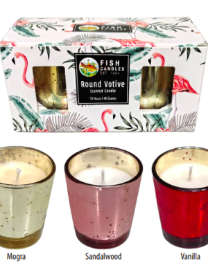 Scented Metallic Glass Votive Candle