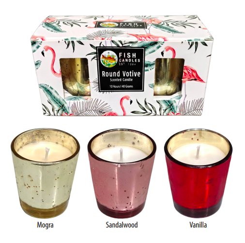 Scented Metallic Glass Votive Candle