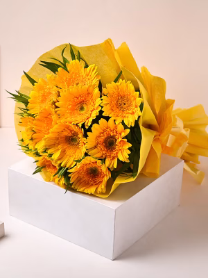yellow gerbara bouquet