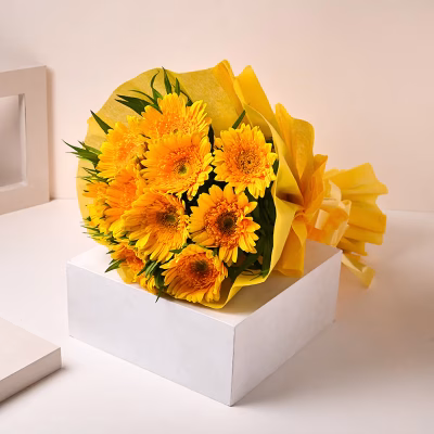 yellow garbera bouquet