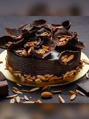 Chocolate Sponge, Chocolate Truffle Ganache, Roasted Almond,