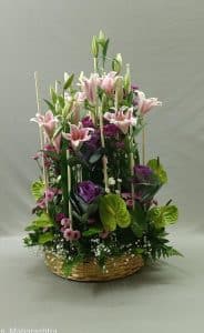 Green anthurium arrangement